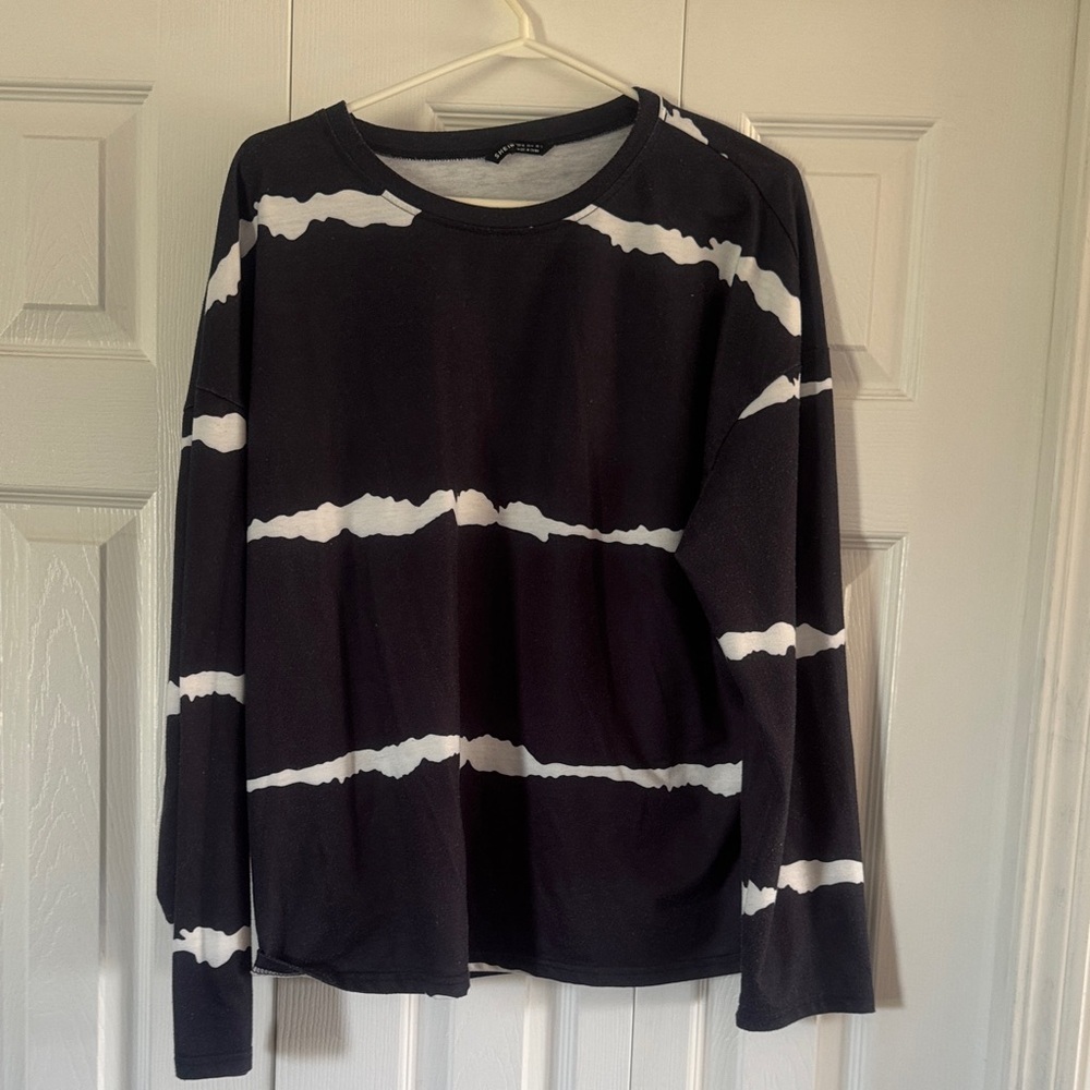 Blue and White Tie-Dye Long Sleeve Shirt - Picture 1 of 5